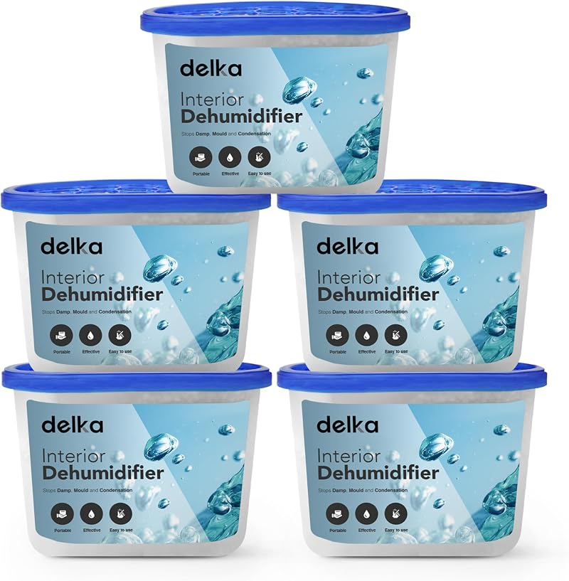 delka Dehumidifiers 500ml Moisture Absorber 5 Pack Compact Portable