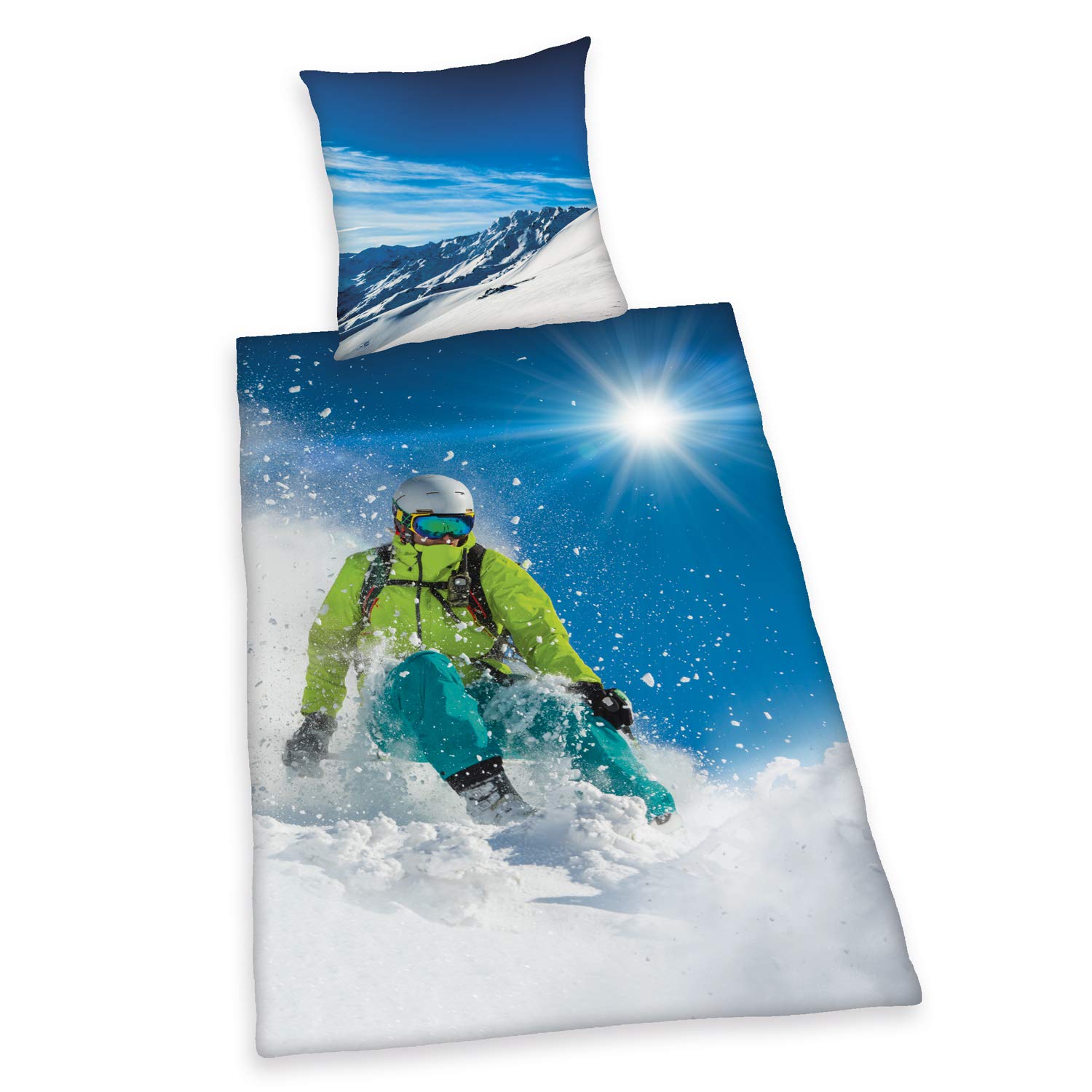 Herding Bedding Set, Cotton, Blue, 80 x 80 cm, 135 x 200 cm