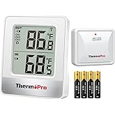ThermoPro Indoor Outdoor Thermometer Wireless TP200B, Thermometer Indoor Outdoor with Temperature Sensor Up to 500FT, Outdoor