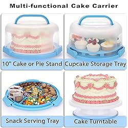 BSTKEY Portable Cake Carrier with Lid and