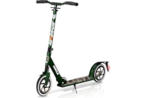 Hurtle Renegade Kick Scooter for Kids, Teenagers & Adults - 2-Wheel Folding Scooter with Adjustable T-Bar Handlebar - Alloy Anti-Slip Deck