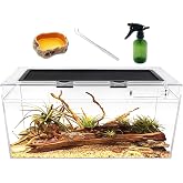 Reptile PC Terrarium Set, Reptile Tank 20" x 10"x 8",for Insect，Fish，Tarantula，Hermit Crab，Jumping Spider，Iguana，Tortoise，Leopard Gecko，Bearded Dragon
