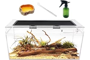 REPTILE GROWTH Reptile PC Terrarium Set, Reptile Tank 20" x 10"x 8",for Insect，Fish，Tarantula，Hermit Crab，Jumping Spider，Iguana，Tortoise，Leopard Gecko，Bearded Dragon
