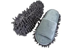 Chenille Floor Slippers, Fasteners, Home Cleaning Slipper with Good Water Absorption for Men, Women, Elderly