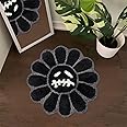 Shovagy Trippy Happy Face Rug Cool Rugs Tufted Quick Dry Bath Mats for Bathroom Non Slip Bath Mat Water Absorbent 2FT Black B