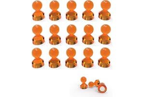 Ant Mag Magnetic Push Pins Strong Push Pin Magnets for Fridge Whiteboards Calendars Maps in School & Office Pack of 18 Orange