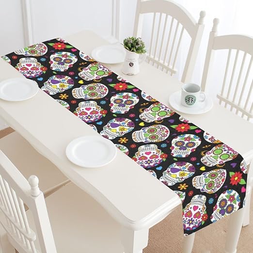 Amazon Com Interestprint Halloween Sugar Skull Table Runner Home