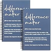 WHLBHG Difference Maker Gift Spiral Journal For Women Men Difference Maker Definition Spiral Notebook Journal Motivational Notebooks Thank You Gift(Spiral-2Pcs difference maker)