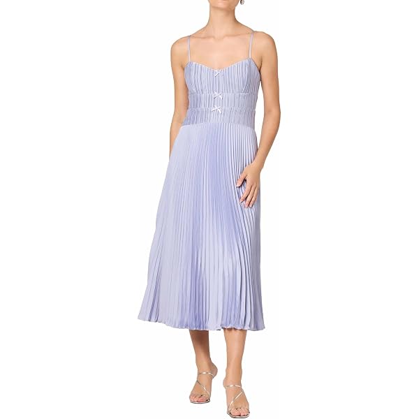 WEWOREWHAT-Smocked Drop Waist Midi Dress-Stretch Rayon/Mesh-Ivory-Xs at  Amazon Women's Clothing store