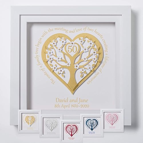 Personalised 50th Wedding Anniversary Gift Embellished With Glittering