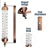 Thermometer World Outdoor Garden Thermometer Wall Mount - -30 to +50 C/F view 4