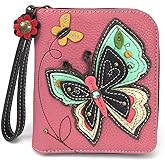 CHALA Zip Around Wallet, Wristlet, 8 Credit Card Slots, Sturdy Pu Leather