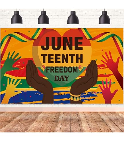 Happy Juneteenth Banner – 179,8 X 110 Cm, Schwarz, Aus Polyester, Für Partys & Fotohintergrund
