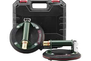 LASIEYO Glass Suction Cups, 2 Pack 8" Glass Suction Cups to Lift Large Glass with Metal Handle and ABS Pump, 240lbs Load Capacity, Handheld Lifting Heavy Duty Suction Cups for Glass Window, Marble Floor, Tile