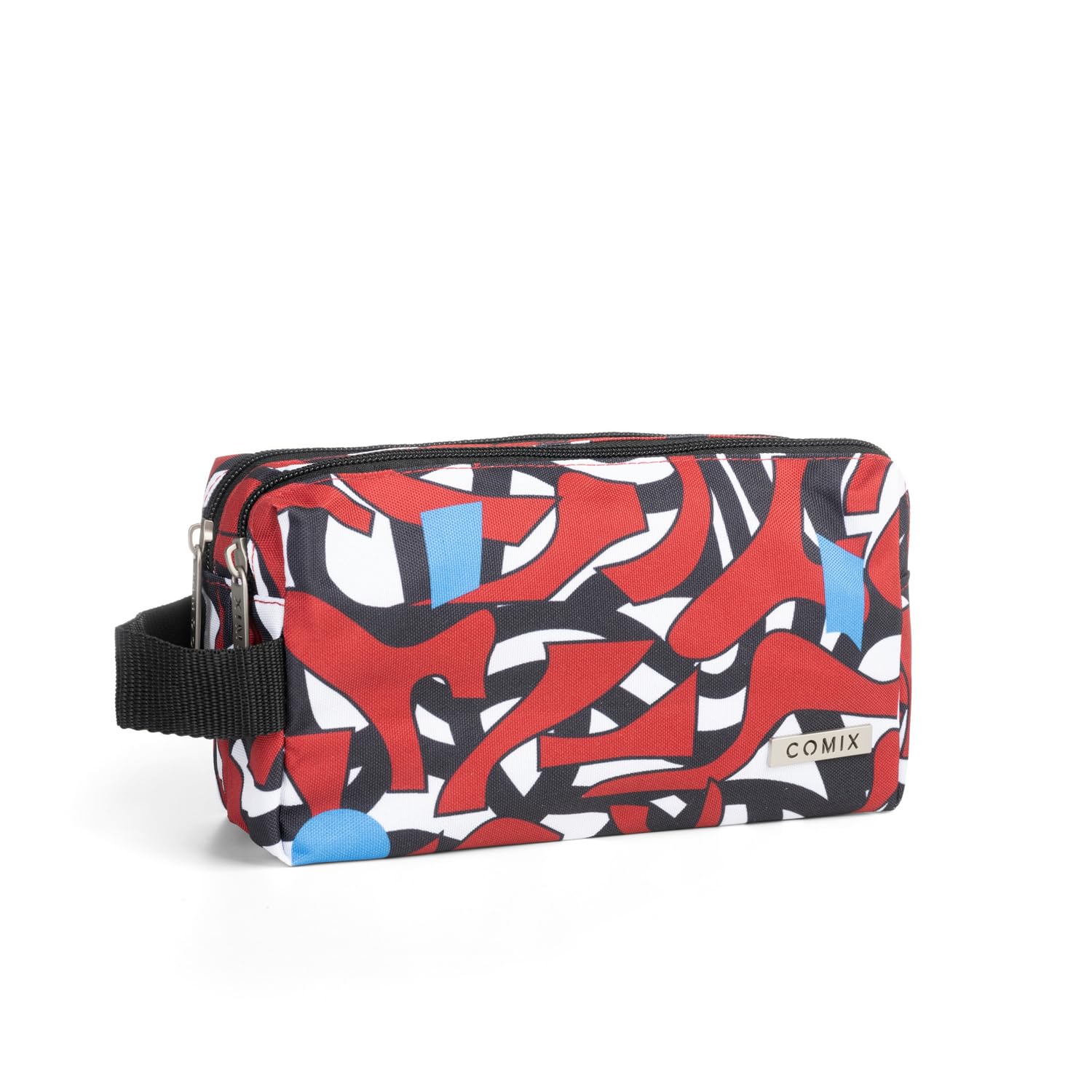 Comix - School Case 2 Zip Stationery Holder with Custom Metal Puller - Small Pencil Case Child and Girl for Middle and Elementary, 22x9HX7,5 cm, Multi-Coloured, Taglia Unica, Casual