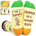 Zmart Funny Socks for Women Men Mom Dad Him Her Wife Husband, Fun Monkey Gifts for Monkey Lovers Fun Monkey Socks, Christmas Stocking Stuffers