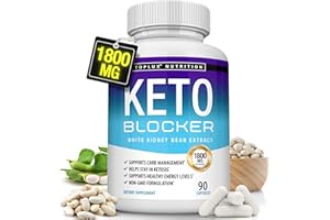 Toplux Keto Blocker Pills White Kidney Bean Extract - 1800 mg Natural Ketosis, Support Keto Diet, for Men Women, 90 Capsules, Supplement