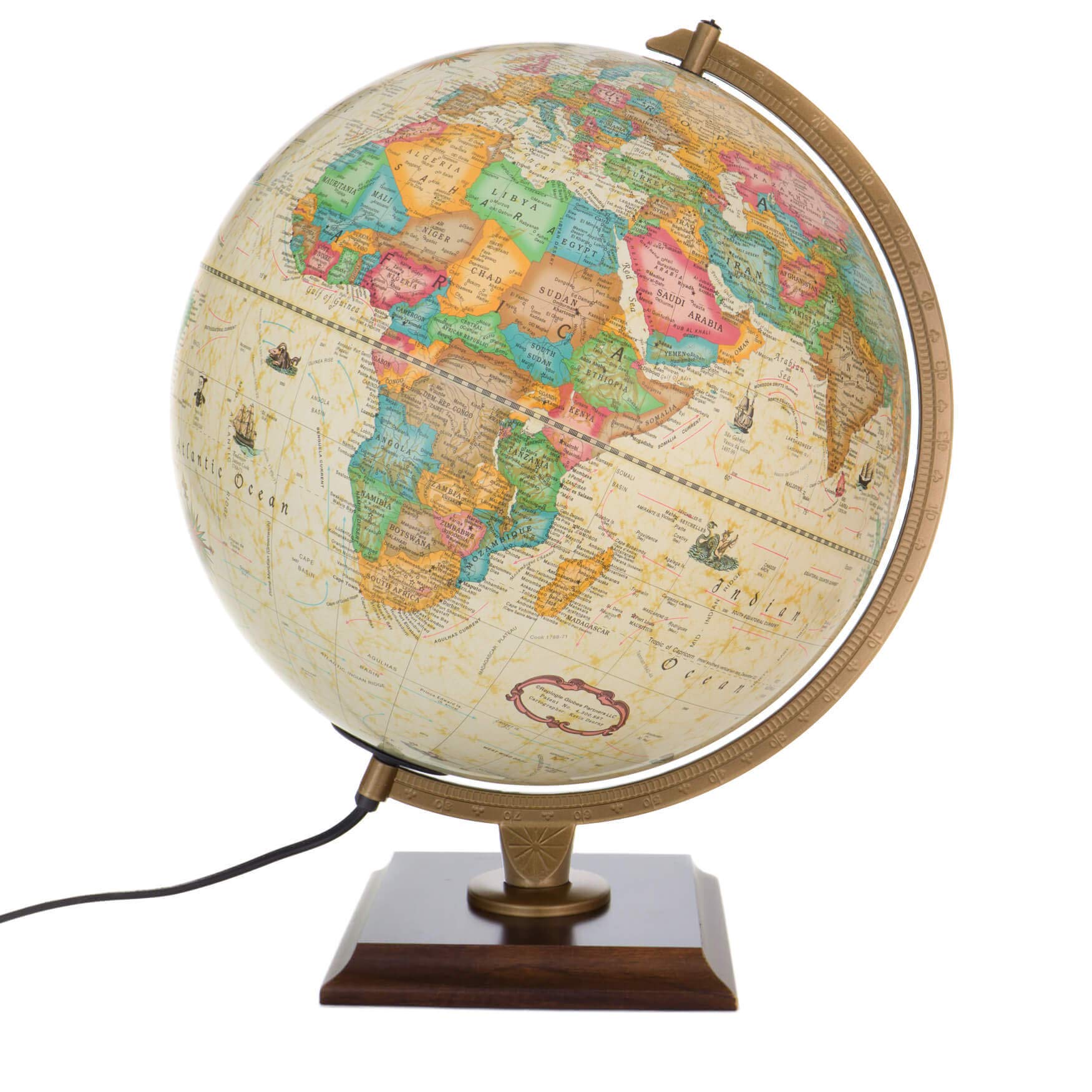 The Bradley Illuminated Antique 30cm Globe by Replogle