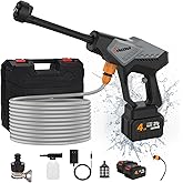 Cordless Pressure Washer, 800 PSI Portable Power Washer with 6-in-1 Nozzle, 2×4.0Ah Battery & 32.8FT Hose, Battery Pressure Washer for Car, Garden & Home Cleaning