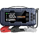 TREKURE 10-in-1 Car Battery Jump Starter Box with Jump Cables & Gloves for All Gas & 12L Diesel, 8000A Portable Battery Charger with Air Compressor, 160PSI, PD45W Charging