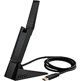 MSI AXE5400 WiFi 6E USB Adapter - WLAN up to 5400 Mbps (6GHz, 5GHz, 2.4GHz Wireless), USB 3.2 Gen 1, MU-MIMO, 2X High-Gain Tr