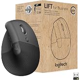 Logitech Lift for Business Vertical Ergonomic Wireless Mouse - Graphite | Bluetooth, secured Logi Bolt USB, quiet clicks, globally certified, Windows, Mac, Chrome, Linux compatible