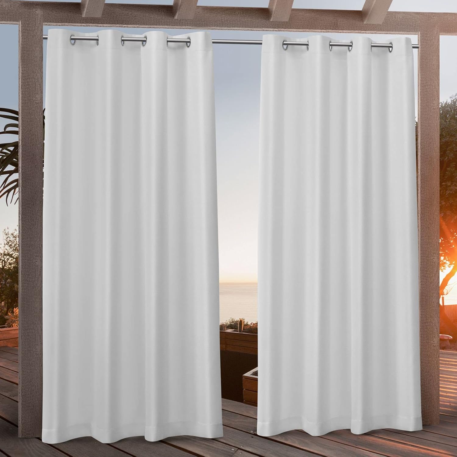 Outdoor Curtains - Nicole Miller Canvas Indoor/Outdoor Grommet Top Curtain Panel, 54