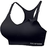 HOFISH Support Nursing Bras for Breastfeeding Medium Impact Maternity & Nursing Sports Bra Seamless Racerback Pregnancy Bra