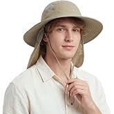 Home Prefer UPF 50+ Sun Hat with Neck Flap Wide Brim Fishing Hat for Men | Mesh vents, Cooling airflow, Wide neck protection, UVA/UVB, Windproof chin strap, Lightweight non‑bulky, Water repellent
