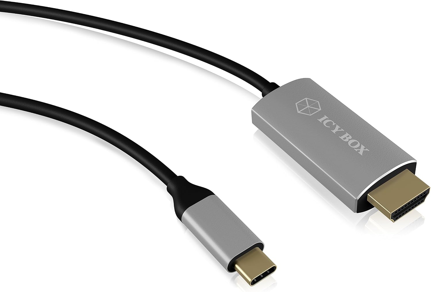 ICY BOX IB-CB020-C Active USB-C to HDMI Cable (1.8 m), UHD (2160p), HDCP 2.2, Converter, Black, 1,8 cm - Image 3