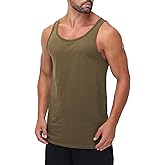 Demucy Men’s Muscle Tank Top Athletic Sleeveless Shirt Breathable Cotton/Polyester Blend for Gym and Casual Wear