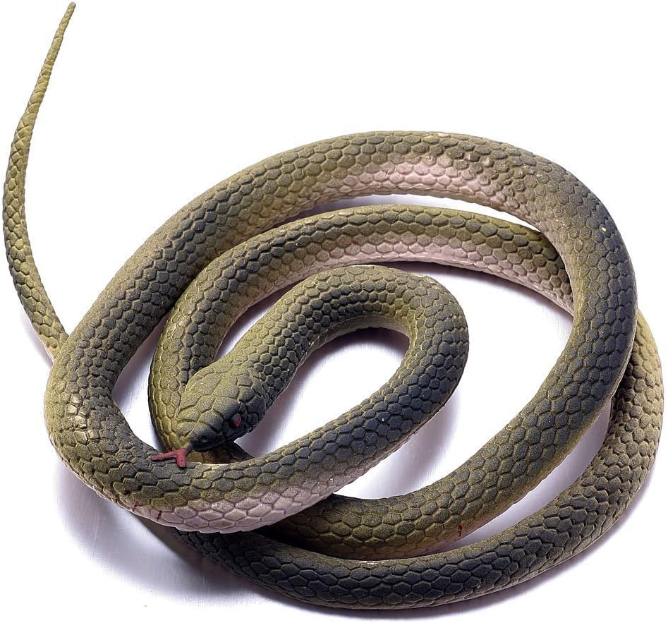 FunLavie Rubber Snakes Funny Gifts Toy Snake for Pranks/HALLOWEEN Prop 47 Inch
