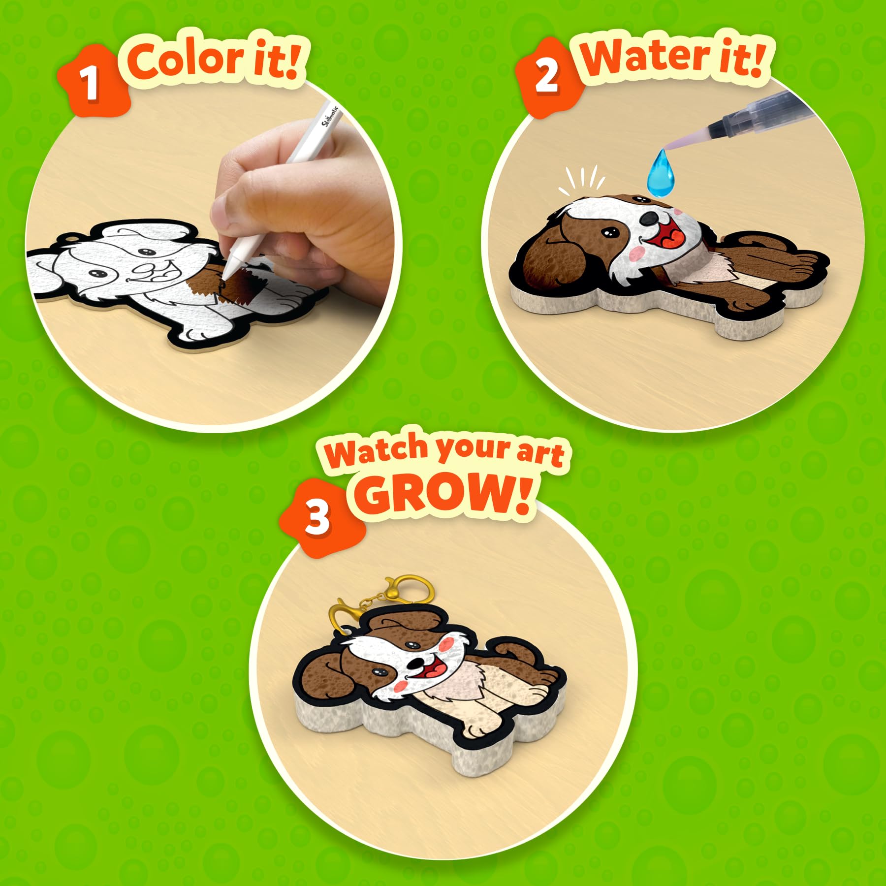 Skillmatics 3D Art Kit - Aqua Puffs Animals, Stocking Stuffers, Paint by Number Craft for Kids, DIY Color & Inflate Activity, Travel & Chirstmas Gift for Girls & Boys Ages 4, 5, 6, 7, 8, 9, 10