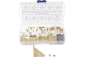 HVAZI 270pcs M2 Male Female Brass Spacer Standoff Screw Nut Assortment Kit