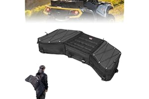 KEMIMOTO Portable ATV Front Rear Rack Bag UTV Cargo Bed Storage, Flat Gear Box with Molle System, Compatible with Polaris Spo