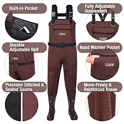HISEA Neoprene Fishing Chest Waders for Men with