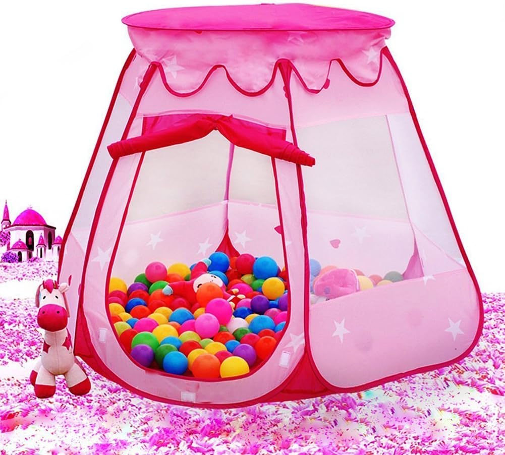 AUTOPkio Portable Folding Children Tents Playhouses Hexagonal Fairy Princess Play Tent Ball Pit Indoor Outdoor Kids Castle Cubby Play House