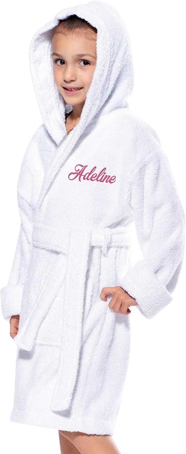 Amazon.com: Personalized Embroidered Hooded Kids Robes for Girls Boys Custom Youth Bathrobe 