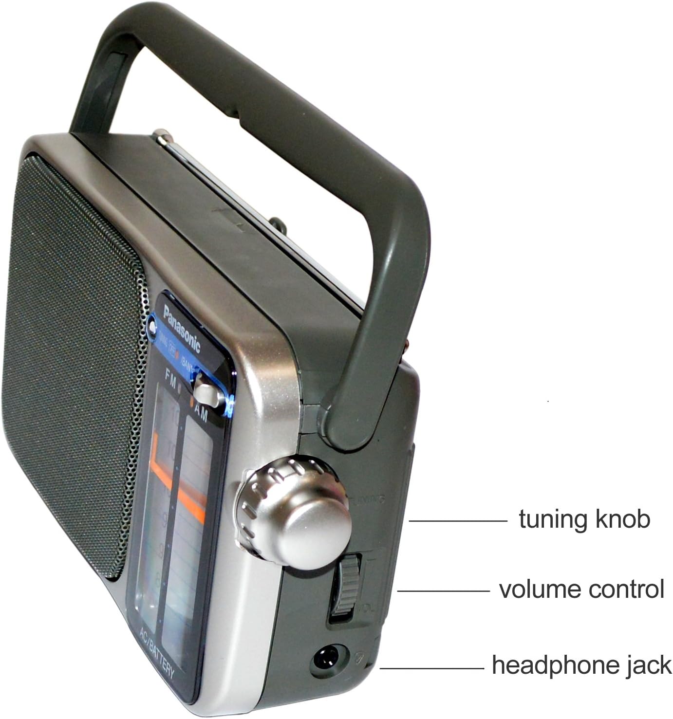 Panasonic Portable AM/FM Radio with Great Reception, Led Tuning Indicator, Compact Size + 4 AA Batteries + HeroFiber Ultra Gentle Cleaning Cloth : Camera & Photo
