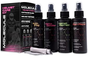 Molecule Matte Care Kit, Anti-fog, Matte Detailer, Refresh, Rain Repel, Premium Helmet Care, Helmets, Visors, and Goggles, Cl