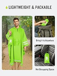 SaphiRose Hooded Rain Poncho Waterproof Raincoat