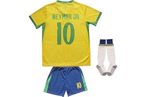 WINKIZIL 2024 Brazil #10 Copa-American Neymar Home Kids Football Soccer Jersey Shorts Socks Set Youth Sizes