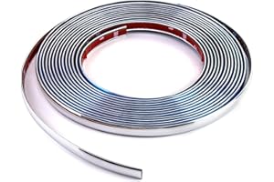 QWORK Moulure chromée automobile de 1,27 cm de large, 7,9 m, bande de moulure à faire soi-même, bande décorative pour portièr