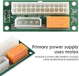 MZHOU Dual ATX Power Supply Synchronized Boot Adapter 24PIN Molex 4PIN Adapter view 3
