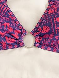 Fanuerg Women's Triangle Bikini Sets O Ring Linked