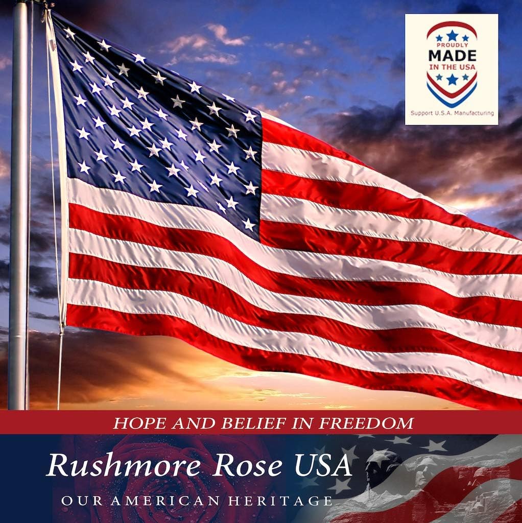 American Flag 3x5 - Made in USA. Premium US Flag. Embroidered Stars and Stripes - American Flags Made in America : Garden & Outdoor