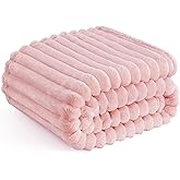 Bedsure GentleSoft Coral Pink Fleece Twin Blanket for Couch - Super Soft Cozy Blankets for Women, Cute Small Blanket for Girls, 60x80 Inches