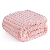 Bedsure GentleSoft Coral Pink Fleece Twin Blanket