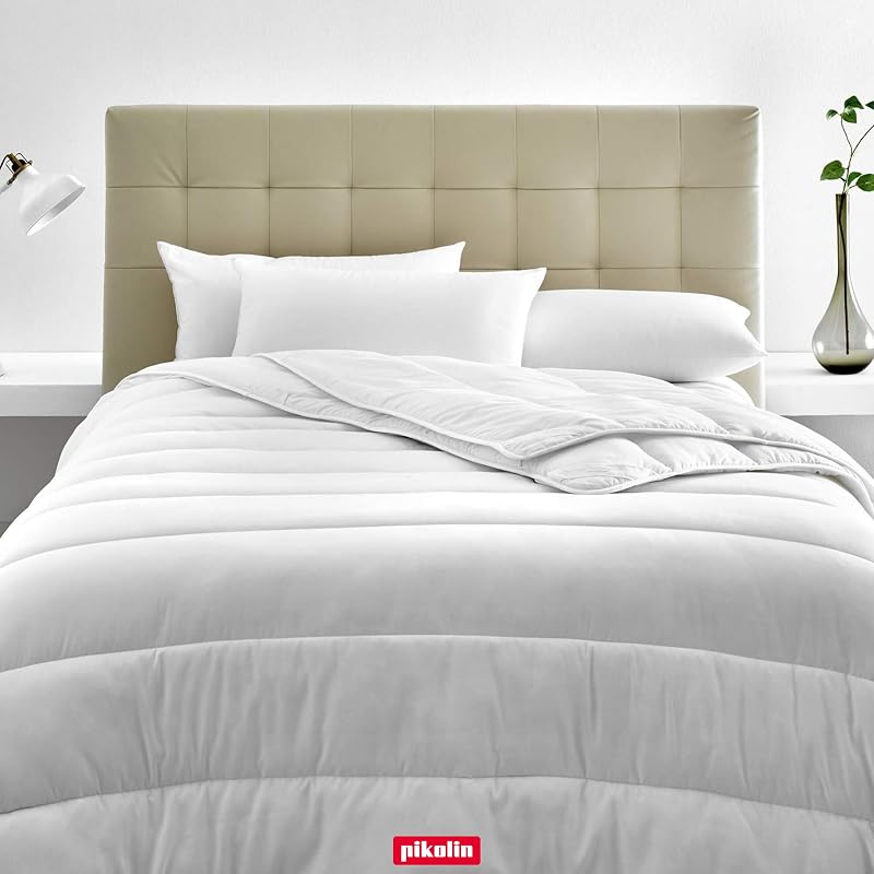 Couette 220 x 220 cm 150+300 gr 4 Saisons en Fibre Ecolofil pour Lit 2 Personnes - Couette Hypoallergénique, Lavable, Douce et Respirante