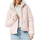 Yimoon Women's Cropped Puffer Jacket Winter Coat Sherpa Fur Lined Quilted Jacket With Hood